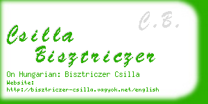 csilla bisztriczer business card